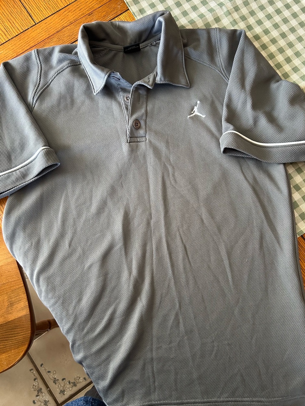 Jordan Men’s Light Gray Polo with Embroidered Jumpman